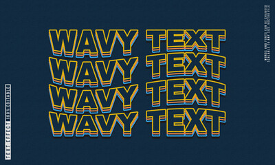 Wavy retro minimalist text effect in editable style, perfect for trendy design themes.