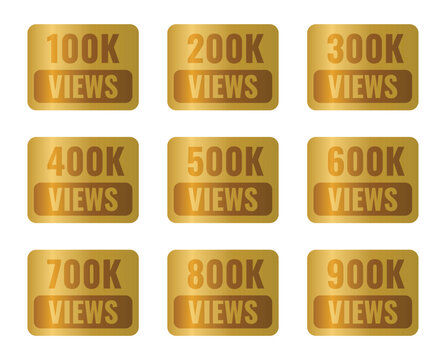 100k 200k 300k 400k Views Icon Set