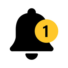 Notification icon. New message, ringing alarm bell symbol. Incoming inbox app message