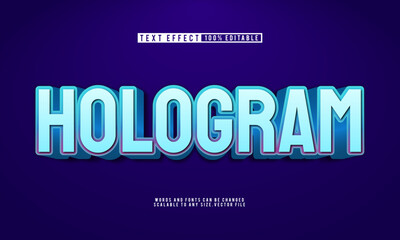 Editable hologram text effect, perfect for futuristic and tech-inspired designs.