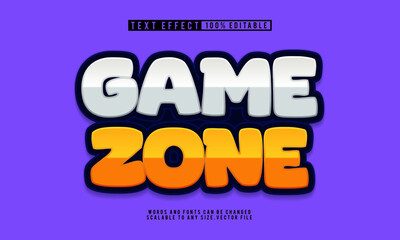 Editable game zone text effect, perfect for playful cartoon designs.