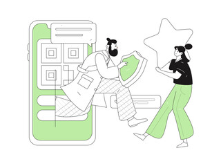 Doctor examines patient flat vector concept operation hand drawn illustration
