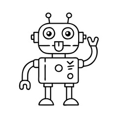 funny robot icon, funny robot vector illustration-simple illustration of funny robot, perfect for funny robot logos and icons