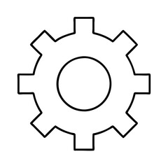 gear settings line art icon icon, gear settings icon vector illustration