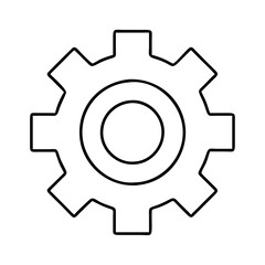 gear settings line art icon icon, gear settings icon vector illustration