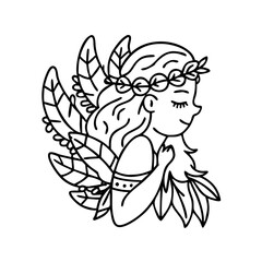 girl with feathers icon, girl with feathers vector illustration-simple illustration of girl with feathers, perfect for girl with feathers logos and icons