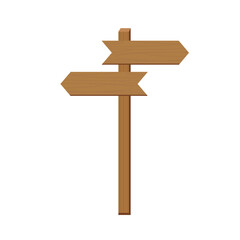 Wooden directional signpost with blank arrows