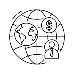 global business icon icon, global business icon vector illustration-simple illustration of global business icon, perfect for global business icon logos and icons