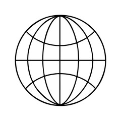 globe icon, globe line art - simple line art of globe, perfect for globe logos and icons