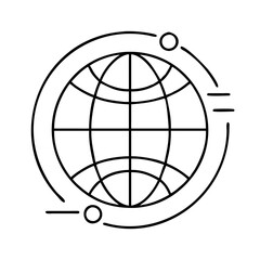 globe icon, globe line art - simple line art of globe, perfect for globe logos and icons