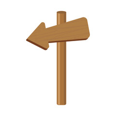 Wooden directional sign pointing left