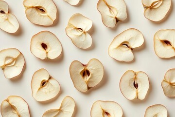 Dried apples are a healthy superfood presented in an elegant minimalist style. Ideal for a healthy lifestyle