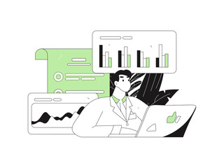 Doctor examines patient flat vector concept operation hand drawn illustration
