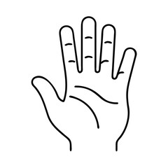 open palm hand flat icon 