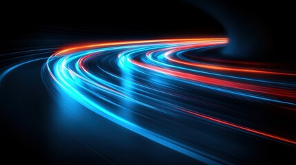Speeding through vibrant curved light trails