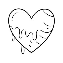 painted heart icon, painted heart vector illustration-simple illustration of painted heart, perfect for painted heart logos and icons