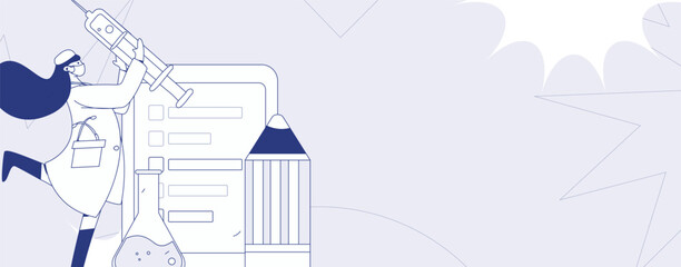 Doctor examines patient flat vector concept operation hand drawn illustration
