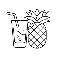 pineapple juice icon, pineapple juice vector illustration-simple illustration of pineapple juice, perfect for pineapple juice logos and icons