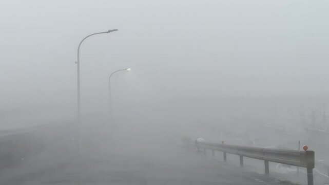 Powerful Hurricane Hits Land With Strong Wind And White Out Rain - Lan
