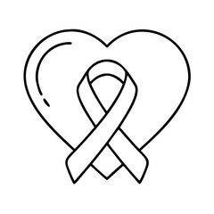pink ribbon heart icon, pink ribbon heart vector illustration-simple illustration of pink ribbon heart, perfect for pink ribbon heart logos and icons