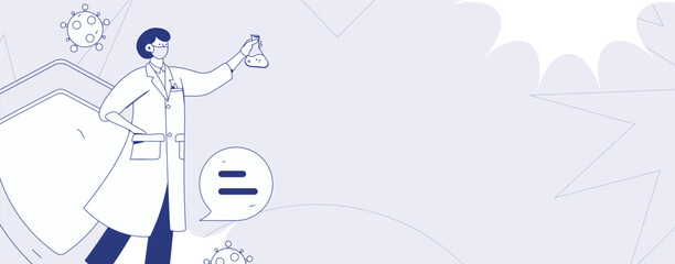 Doctor examines patient flat vector concept operation hand drawn illustration
