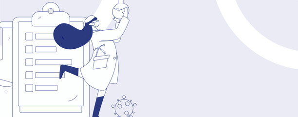 Doctor examines patient flat vector concept operation hand drawn illustration

