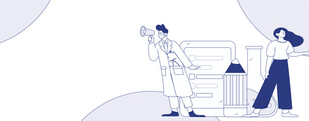 Doctor examines patient flat vector concept operation hand drawn illustration
