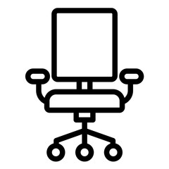 Office Chair Line Icon Style