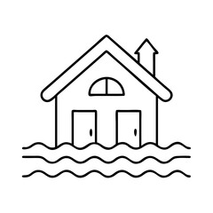 flooding home icon, flooding home vector illustration-simple illustration of flooding home, perfect for flooding home logos and icons