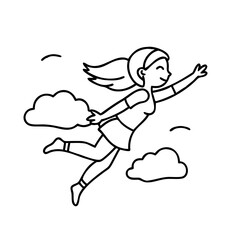 flying girl icon, flying girl vector illustration-simple illustration of flying girl, perfect for flying girl logos and icons