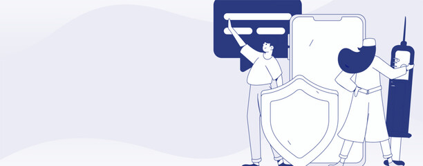 Doctor examines patient flat vector concept operation hand drawn illustration
