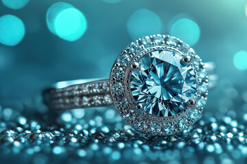 Fototapeta premium An elegant ring background showcasing jewelry in a sophisticated manner.