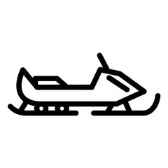 Snowmobile Line Icon Style