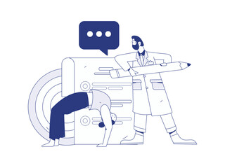 Doctor examines patient flat vector concept operation hand drawn illustration
