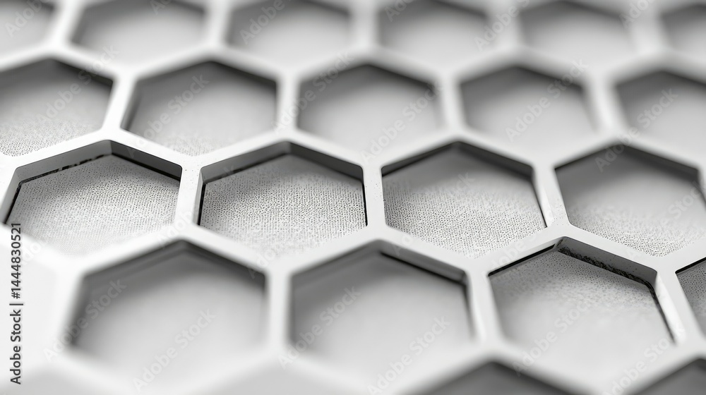 Poster close-up of abstract hexagonal pattern showcasing modern design elements with a futuristic touch ide