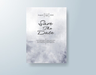 Wedding invitation with abstract splash watercolor