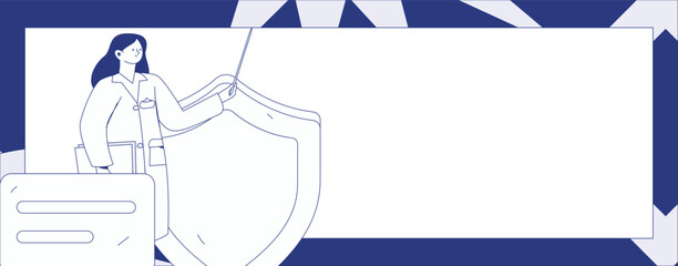 Doctor examines patient flat vector concept operation hand drawn illustration
