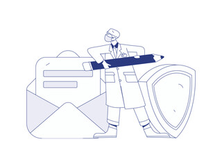 Doctor examines patient flat vector concept operation hand drawn illustration
