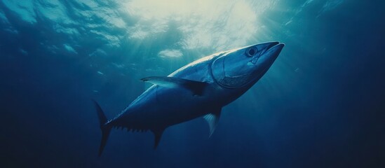 Obraz premium Tuna Fish Underwater Sunlight