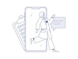 Doctor examines patient flat vector concept operation hand drawn illustration
