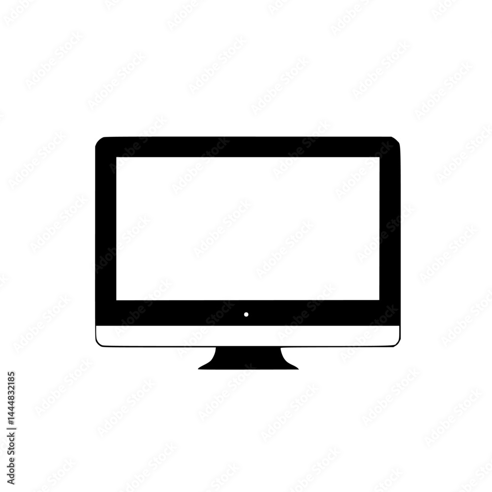 Fototapete Silhouette pictogram of a computer monitor showcasing a minimalistic design for digital representations