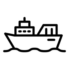 Shipping Boat Line Icon Style