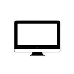 Silhouette pictogram of a computer monitor showcasing a minimalistic design for digital representations
