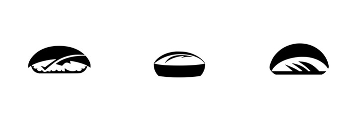 Silhouette pictograms featuring different types of round shapes representing various objects in a minimalist design