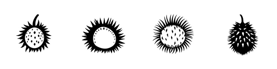 Creative and artistic silhouette pictogram set depicting various unique fruit shapes ideal for design projects