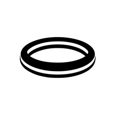 Fototapeta premium Silhouette pictogram of a circular object illustrating an abstract design with smooth lines suitable for graphic use