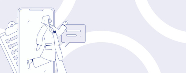 Doctor examines patient flat vector concept operation hand drawn illustration
