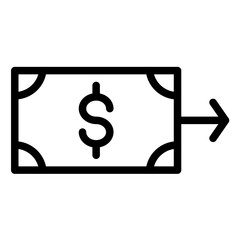 Send Money Line Icon Style