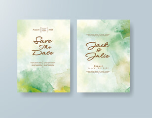 Wedding invitation with abstract splash watercolor