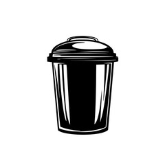 Silhouette pictogram of a trash bin designed for clean recycling and waste management illustration